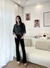 Calvin KleinJeans25春夏新款女士復(fù)古懷舊微彈ck高腰喇叭褲牛仔褲47B948G CLT-牛仔黑 27 曬單實拍圖