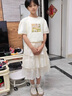 G.DUCKKIDS女童夏裝套裝裙2025新款公主裙兒童衣服女孩短袖夏季半身裙兩件套 杏色 140 尺碼9~10歲【130-140cm】 曬單實(shí)拍圖