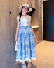 迪士尼（Disney）童裝女童連衣裙夏季新款兒童衣服貝殼串珠蕾絲花邊暈染吊帶裙夏天 藍色 120 建議5~6歲（110-120cm） 曬單實拍圖