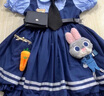 G.DUCKKIDS童裝洛麗塔公主裙女童連衣裙夏季朱迪兒童裙子兔子警官生日蓬蓬裙 朱迪裙子+裙撐 110 尺碼4~5歲【100-110cm】 曬單實(shí)拍圖