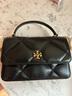 Tory Burch  湯麗柏琦 KIRA 迷你菱格紋錢(qián)夾鏈條包TB 158326 黑色 001 OS 曬單實(shí)拍圖