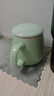 鉑吶苓茶杯茶水分離陶瓷泡茶杯水杯馬克杯辦公帶蓋杯子喝茶會(huì)議杯伴手禮 雅青泡茶杯+蓋+茶濾 350ml 1只 曬單實(shí)拍圖
