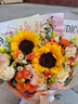 依醉美鮮花速遞向日葵玫瑰混搭花束生日禮物全國(guó)同城配送表白祝福 【金榜題名】2朵向日葵6朵香檳混搭花束 曬單實(shí)拍圖