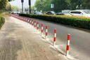 鋼管警示柱鍍鋅紅白交通固定防撞柱路障柱隔離防撞桿擋車(chē)固定立柱防撞柱 鍍鋅固定立柱76*600*1.5紅白貼膜 曬單實(shí)拍圖