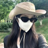TLXT漁夫帽男女夏季透氣防曬戶外露營遮陽帽子大頭圍大帽檐徒步登山帽 藤條漁夫帽【卡其色】 曬單實拍圖