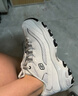 斯凱奇（Skechers）女鞋秋冬小白熊休閑鞋子厚底增高百搭運(yùn)動軟底老爹鞋99999863 白色/海軍藍(lán)色/WNV 38 曬單實(shí)拍圖