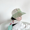 兔兔大文寶寶帽子春夏季遮陽(yáng)嬰兒大帽檐太陽(yáng)1-3歲男女兒童防曬披肩漁夫帽 青蛙綠色-可拆披肩 帽圍46-52cm，參考1-5歲 曬單實(shí)拍圖