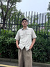 馬克華菲短袖襯衫男士夏季薄款豎條冰絲涼爽上衣男潮牌日系翻領(lǐng)休閑外套 曬單實拍圖