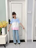優(yōu)優(yōu)1點(diǎn)（Yoyo one）女童夏季套裝2025新款洋氣兒童韓版夏裝炸街大童牛仔喇叭褲兩件套 18897藍漸變短袖13131喇叭褲 150 150cm 曬單實(shí)拍圖
