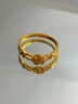 中國珠寶玫瑰花黃金戒指女款開(kāi)口純足金指環(huán)生日結婚紀念日禮物送女友老婆 足金玫瑰花戒指+品牌禮盒 金重約2.3g 曬單實(shí)拍圖
