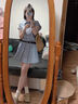 素織錦連衣裙女裙子夏季2025新款女裝套裝學(xué)院風(fēng)高級(jí)感小個(gè)子襯衫裙短裙 藍(lán)條紋襯衫連衣裙【配腰帶】 M 曬單實(shí)拍圖