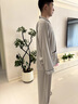 VENTION真絲睡衣冬季男長(cháng)袖大碼純色高級感桑蠶絲家居服禮盒套裝生日禮物 銀杏【長(cháng)袖+長(cháng)褲】 2XL 【建議160-180斤】 曬單實(shí)拍圖