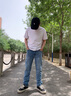 增致牛仔男裝彈力牛仔褲簡(jiǎn)約淺色水洗潮流男褲 淺藍 31碼 曬單實(shí)拍圖