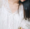 浪莎（LangSha）法式蕾絲邊長(cháng)袖睡裙女純棉春秋季白色宮廷公主風(fēng)帶胸墊可外穿睡衣 公主風(fēng)#長(cháng)袖睡裙 XL 【建議120-140斤】 曬單實(shí)拍圖