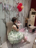 閃動少女（SHANDONGSHAONV）洛麗塔白綠蝴蝶夏日感小清新Lolita公主少女生日短裙 【 蝴蝶裙不帶拖尾】 S 曬單實拍圖