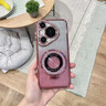 馳佚適用華為Pura80pro手機殼新款p80pro+水鉆磁吸帶支架透明全包鏡頭p80ultra硅膠防摔保護套高級感女 【鈦金藍+閃粉卡】磁吸隱形支架點鉆硅膠軟殼 華為Pura 70 Ultra 曬單實拍圖