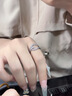 花有心柿豬鼻子鋯石戒指女小眾設計素圈戒指女輕奢高級感馬蹄扣尾戒食指環(huán) 馬蹄扣滿(mǎn)鉆戒指 曬單實(shí)拍圖