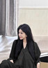 CEENIU冰絲長袖睡衣女士春夏秋款2025年新款高級感純欲風(fēng)薄款家居服套裝 黑色 M 【建議80-100斤】 曬單實(shí)拍圖