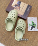 樸西兒童洞洞鞋寶寶拖鞋男女童夏季涼拖包頭中大童戶(hù)外防滑軟底涼鞋 薄荷曼波+熊貓鞋扣 34 【220mm】 曬單實(shí)拍圖