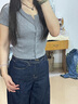UR2025春季新款女裝復(fù)古休閑水洗闊腿牛仔長(zhǎng)褲UWM850061 靛藍(lán) 26 曬單實(shí)拍圖