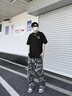 WYKZ純棉短袖t恤男夏季2025新款重磅美式潮牌情侶半袖百搭寬松體恤潮 白色 L (建議120-140斤) 曬單實拍圖