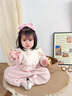 班喜迪嬰兒衣服秋裝寶寶連體衣洋氣嬰幼兒外出服公主小月齡哈衣爬服春秋 粉色 73cm 曬單實拍圖