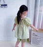 DISNEY迪士尼童裝女童夏裝套裝2025新款兒童衣服女夏季薄款碎花女小童 綠色 90 適合80-90年齡1-2歲左右 曬單實(shí)拍圖