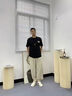 倉石一樹 KAZUKI KURAISHI潮牌新款亞麻褲子男士夏季薄款直筒寬松棉麻褲休閑長褲中國風男褲 卡其色 XL 曬單實拍圖