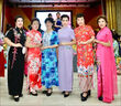 走秀旗袍2025新款女高端優(yōu)雅氣質顯瘦長款舞臺表演形體禮儀短袖秋 熏紫色 3XL 曬單實拍圖