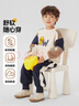 WALNUT DUCK小黃鴨兒童衛(wèi)衣套裝2025春季男童女童潮流休閑兩件套 米白色 120  曬單實(shí)拍圖