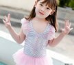 佑游兒童泳衣女孩泡溫泉泳衣小童嬰幼兒連體游泳四件套31605美人魚3XL 曬單實拍圖