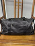 古梵緹（GUFANTI）輕奢頭層牛皮真皮輕奢旅行包男女手提短途旅游行李袋健身包大容量 黑色 曬單實(shí)拍圖