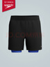速比濤（Speedo）泳褲男泳動(dòng)系列戶外運(yùn)動(dòng)男士16英寸 2合1兩用沙灘褲泳褲 黑/藍(lán) M 曬單實(shí)拍圖