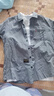 羅蒙棉襯衫男七分短中袖五分純色工裝衣服帥氣牛仔裝寬松休閑青年潮 棉5007灰綠色七分袖 2XL 曬單實(shí)拍圖