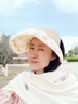She's茜子盧梭假日藝術(shù)刺繡大檐空頂帽女夏季遮陽帽防曬帽太陽帽貝殼帽 春碧綠D0（花色隨機(jī)） 曬單實(shí)拍圖