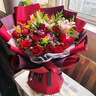 花藝灣鮮花同城配送玫瑰百合花束表白送女友老婆閨蜜生日禮物全國花店 19朵紅玫瑰6朵粉百合花束 全國同城配送 留言送花日期 曬單實(shí)拍圖