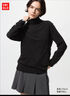優(yōu)衣庫女裝HEATTECH搖粒絨兩翻領(lǐng)套頭衫/長(cháng)袖25秋冬新款479608 09 黑色 M /160/84A 曬單實(shí)拍圖