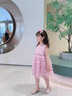 迪士尼（Disney）童裝公主裙女童夏季連衣裙2025新款兒童裙子夏天網(wǎng)紗蓬蓬裙蛋糕裙 粉色 90 建議1~2歲（80-90cm） 曬單實拍圖