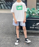 Lee童裝夏季兒童短褲2025新款男女中大童休閑運(yùn)動(dòng)褲學(xué)生防潑水五分褲 灰色 （100%棉） 165 cm 曬單實(shí)拍圖