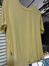 秋水伊人百搭純色T恤2025年春秋新款女時(shí)尚氣質(zhì)通勤圓領(lǐng)設計短袖 黃色 XL 曬單實(shí)拍圖