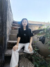 UKMR休閑褲女卡其色九分牛仔闊腿褲女2025新款夏季薄款遮腿小個(gè) 奶白色 S 【建議80-95斤】 曬單實(shí)拍圖