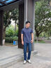 羅蒙（ROMON）T恤男士短袖POLO領(lǐng)無(wú)痕冰絲防曬上衣彈力休閑戶(hù)外打底衫19灰藍XL 曬單實(shí)拍圖