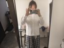 旻勝白襯衫女慵懶長袖打底外穿春秋季顯瘦襯衣百搭休閑上衣 【XL】（不含領帶）120-130斤 曬單實拍圖