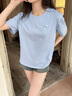 回力藍(lán)色t恤女短袖2025新款夏季正肩顯瘦超好看上衣運(yùn)動(dòng)寬松純棉半袖 曬單實(shí)拍圖