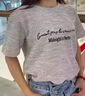 紅蜻蜓夏季小香風(fēng)短袖t恤女春夏裝2025年新款獨特小衫設(shè)計感正肩上衣 杏色短袖 S 【建議80-95斤】 曬單實拍圖