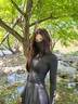 安踏安踏泳衣女款防曬小蠻腰長(zhǎng)袖長(zhǎng)褲沖浪水母服泳裝 暗夜黑單上裝2XL 曬單實(shí)拍圖