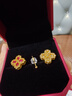 伊莎維拉18k黃金四葉草吊墜滿(mǎn)鉆群鑲吊墜幸運草HW鋯石掛墜七夕禮物 18k黃金紅幸運草吊墜約0.4-0.5g 曬單實(shí)拍圖