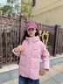 波司登（BOSIDENG）25年新款男女兒童短款5A抗菌4防面料蓬松連帽羽絨服T250246913DS 橡皮粉|1638 160 /80 約 150-160cm 45kg 曬單實(shí)拍圖