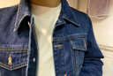 皮爾卡丹夾克男秋季柔軟時(shí)尚牛仔外套男牛仔衣BLY6010藍色2XL碼 曬單實(shí)拍圖