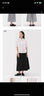 無印良品（MUJI）女式 強捻短袖罩衫 t恤上衣打底衫女款內(nèi)搭女裝25年夏季 BC2LLC5S 黑色 L (165/88A) 曬單實拍圖